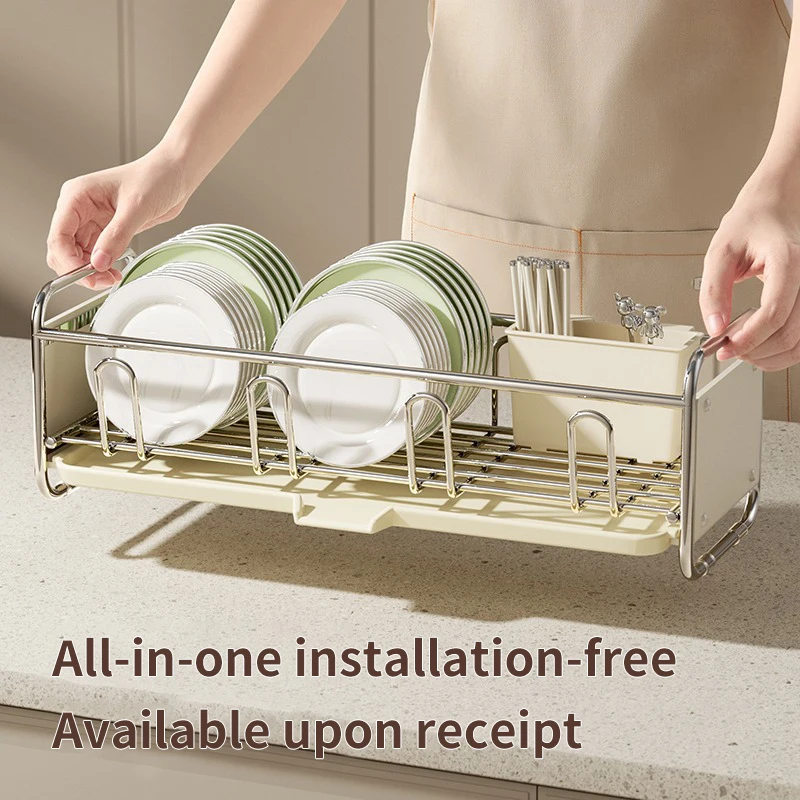 Multifunctional Kitchen Sink Next to The Bowl Drain Tray Rack Sink Storage Dishes Narrow Drying Dishes and Chopsticks Holder 2