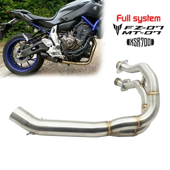 MT07 front pipe Motorcycle Exhaust Modified Front Pipe Slip-On Muffler Exhaust For MT-07 FZ-07 MT07 XSR700 2014-2019