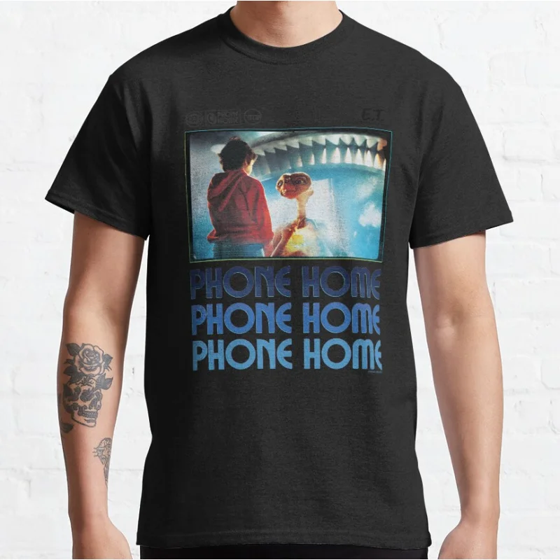 E.T. And Elliot Phone Home ET The Extra Terrestrial 80er Horrorfilm Alien Sci Fi T-Shirt für Männer große Größe Erwachsene Tops S-6XL