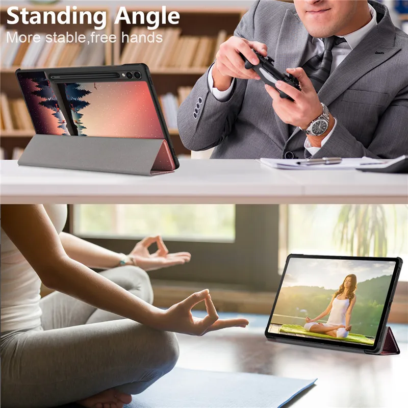 Capa De Couro Inteligente Para Samsung Tab,