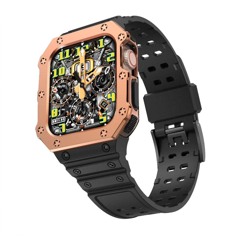 Silicone Kit Strap For Apple Watch Band 45mm 44mm 42mm 41mm 40mm 38mm High End Bracelet Wristband For iWatch 7 6 5 4 3 SE Correa