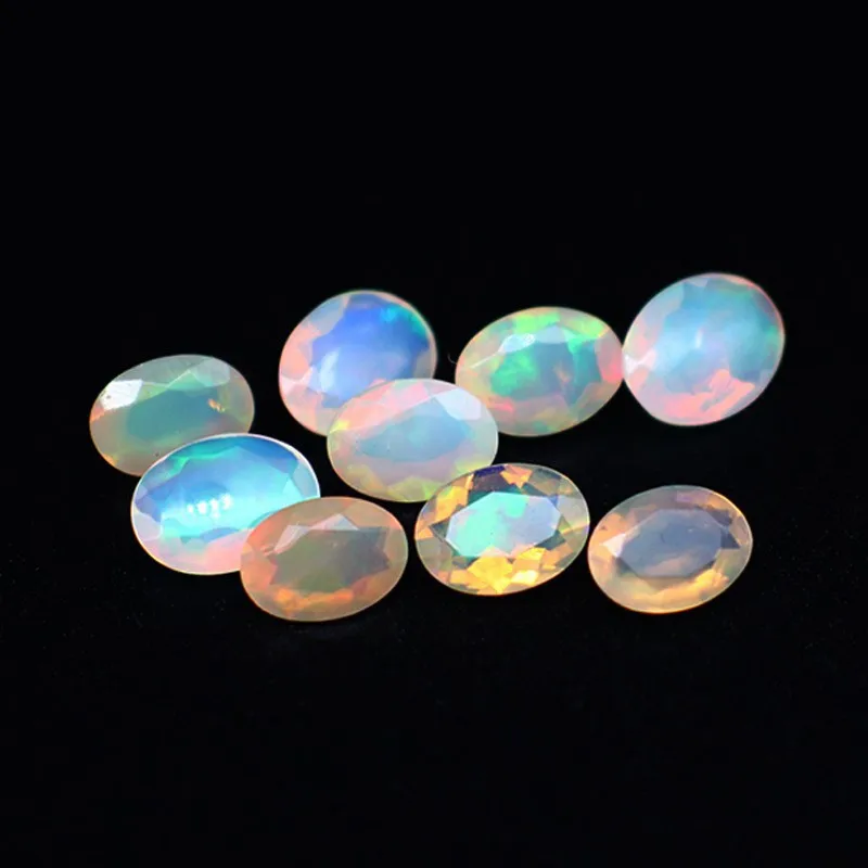 Natural Opal Faceted Oval Round Cushion Pear Emerald Cut Loose Gemstone for 18K Gold Jewelry Making and Collection