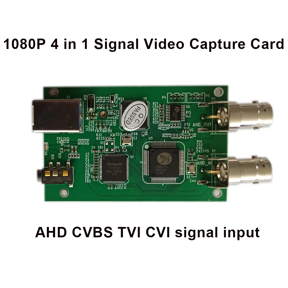 AHD CVBS CVI TVI to USB Video Converter AHD Audio Video Capture Card Module Board 1080P Analog HD Drive Free with Loop Out