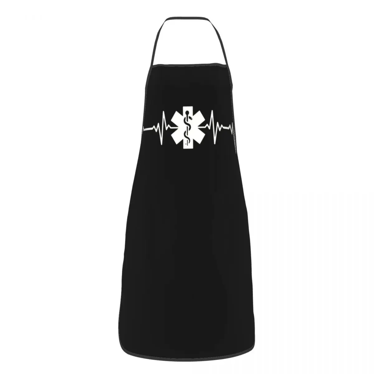 

Star Of Life Heartbeat Apron for Women Men Unisex Bib Paramedic Emt Kitchen Cooking Tablier Cuisine Chef Baking