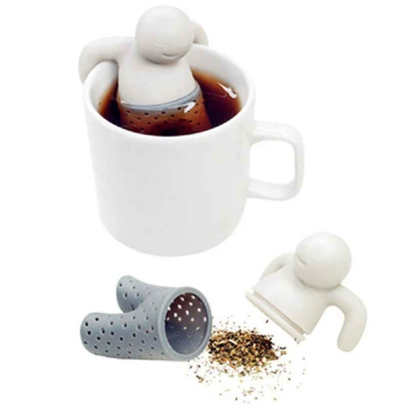 Silicone Tea Strainer Cute Cartoon Lazy Portable Creative Villain Filter Brewing Making Teapot Kitchen Accessories tea infuser tea strainer tea filter