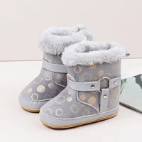 Winter Snow Baby Boots Newborn Warm Booties Dot Print Thick Soft Sole Non-Slip Fuzzy Toddler Boy Girl Shoes First Walkers 1