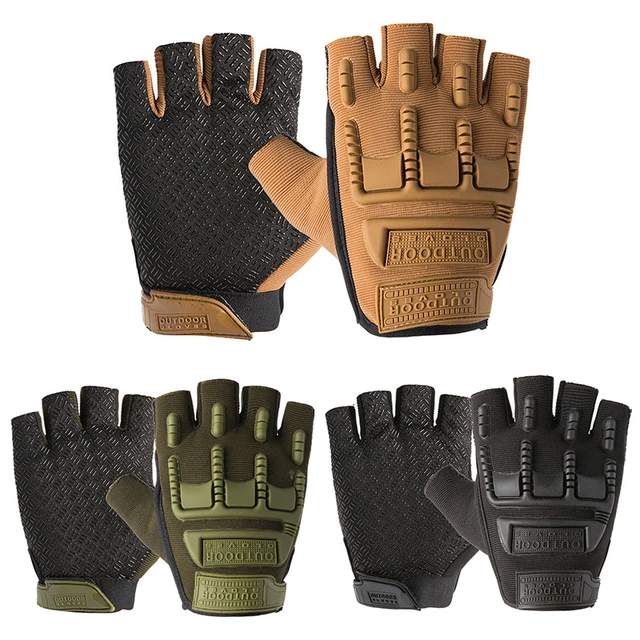  Guantes militares sin dedos, tácticos, transpirables, ligeros,  para exteriores, para tiro, entrenamiento, motociclismo, escalada,  ciclismo, conducción en bicicleta, guantes de combate Airsoft : Deportes y  Actividades al Aire Libre