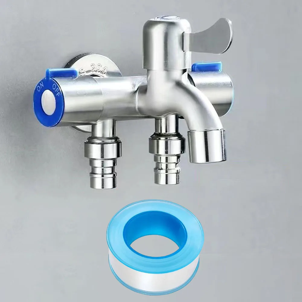 Bathroom Faucet Double Handle Dual Control Stainless Steel Cold Water Faucets Washing Machine Faucet Triangle Valves bathroom faucet washing machine faucet water tap faucet