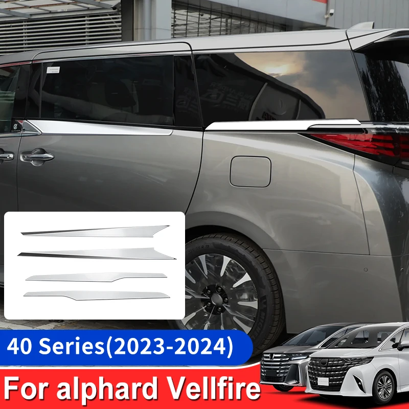 

For 2023 2024 Toyota Alphard Vellfire 40 Series Car Window Chrome Decoration Sticker Exterior Upgraded Accessories body kit