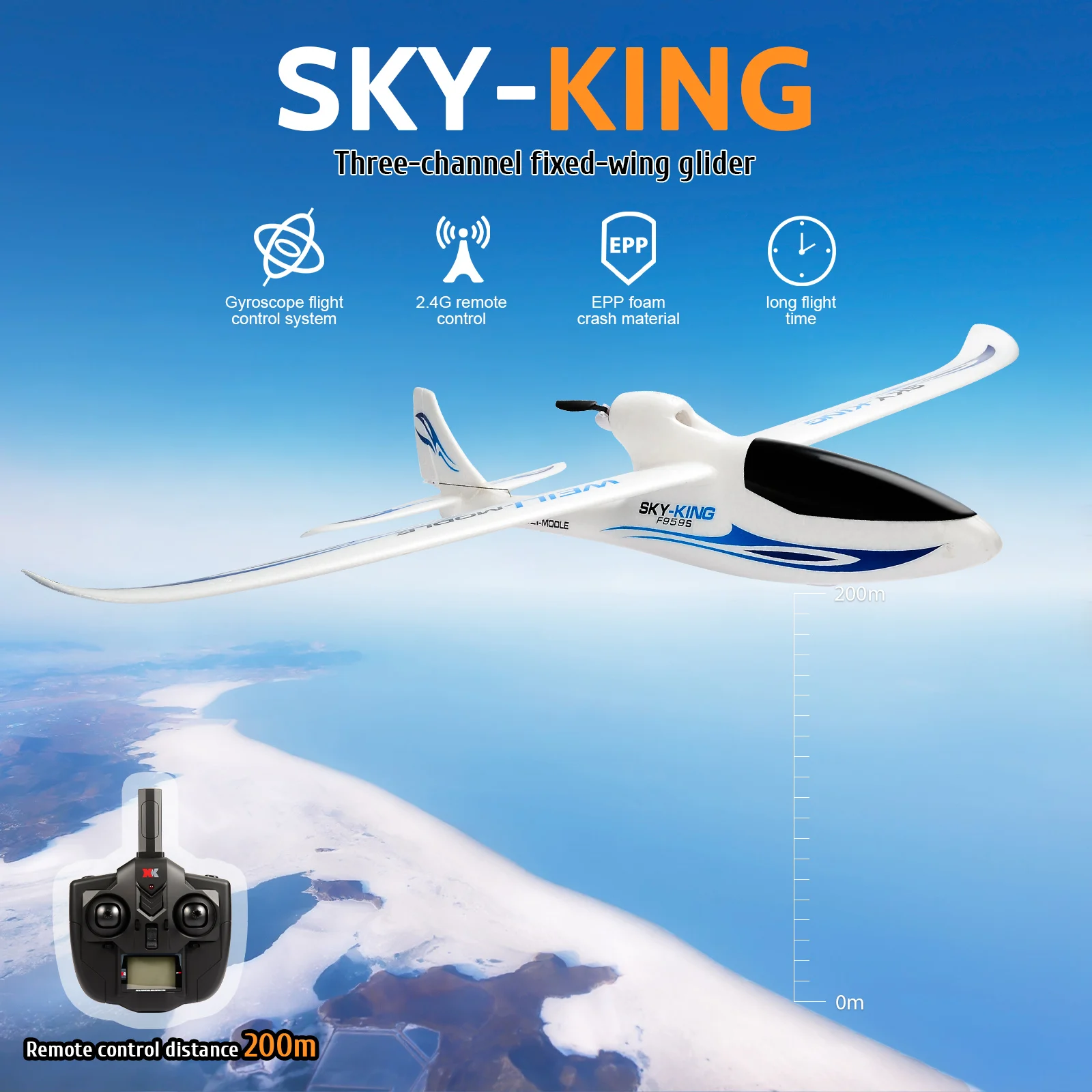 F959S RC Plane 2.4G 3CH 6-Axis Gyro Remote Control Plane Aircraft Fixed Wingspan RTF RC Airplane Outdoor Toys For Boys  Gifts 2
