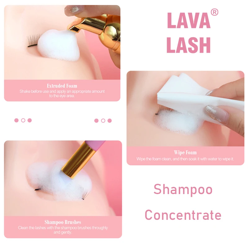 Lava Lash Super Concentrate Mousse Eyelash Shampoo Gentle Cleansing Grafting Foam Extension Eyelashes 5ml Makeup Tools 3