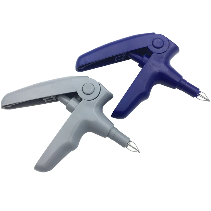 Dental Lab Ligature Gun Orthodontic Ligature Elastic Chain Gun Blue Grey Color Dental Lab