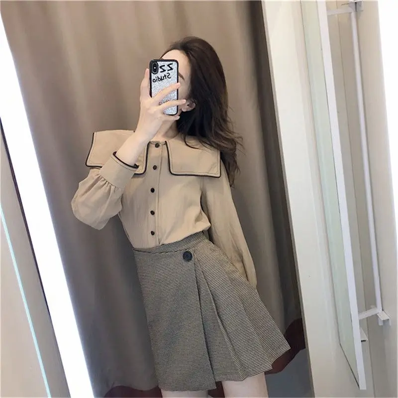 French Retro College Style Suit Skirt for Women's Spring and Autumn 2024 New Temperament Two-piece Set,stature Set Short Sets