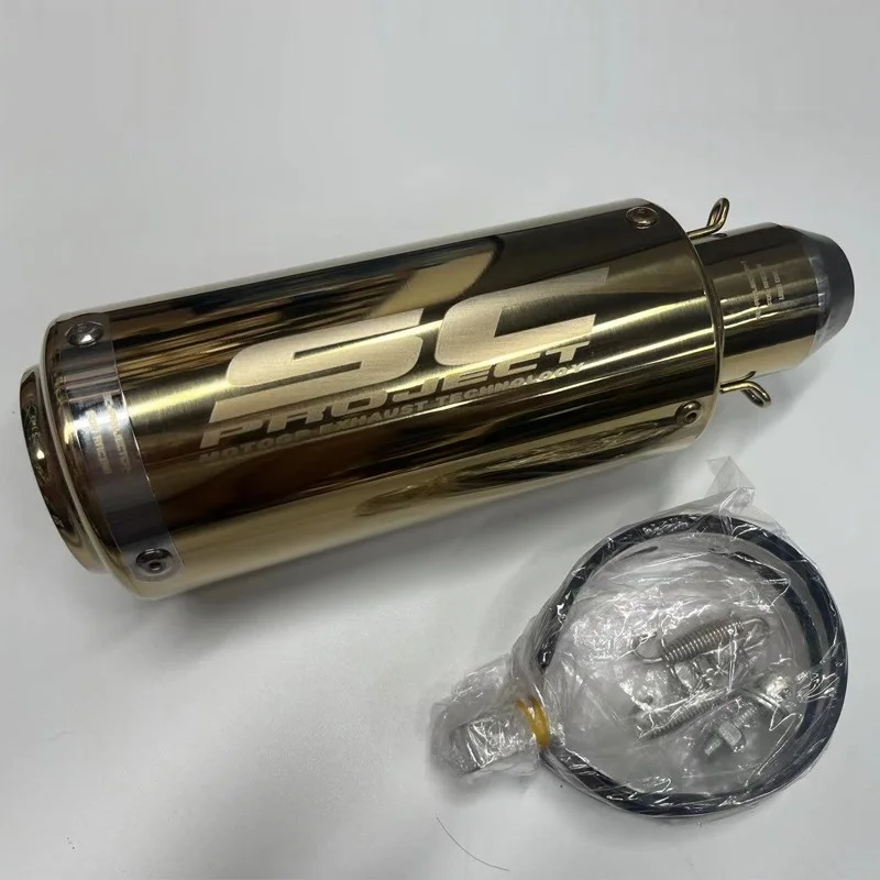 Motorcycle exhaust muffler Universal 51/60mm inox carbon fiber with DB Killer for z900 R3 R25 MT07 MT09 R1 Z400 Z650