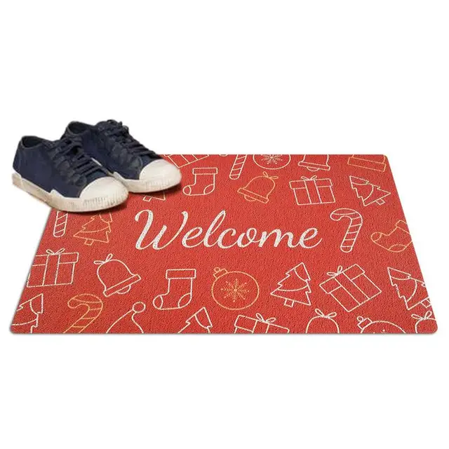 Üdvözöljük A Karácsonyi Ajtó Nem Csúnya Ház Szőnyege Megvastagodott, Abszorbens Mosható Padlószőnyeg Bejárat Szőnyeg Elülső