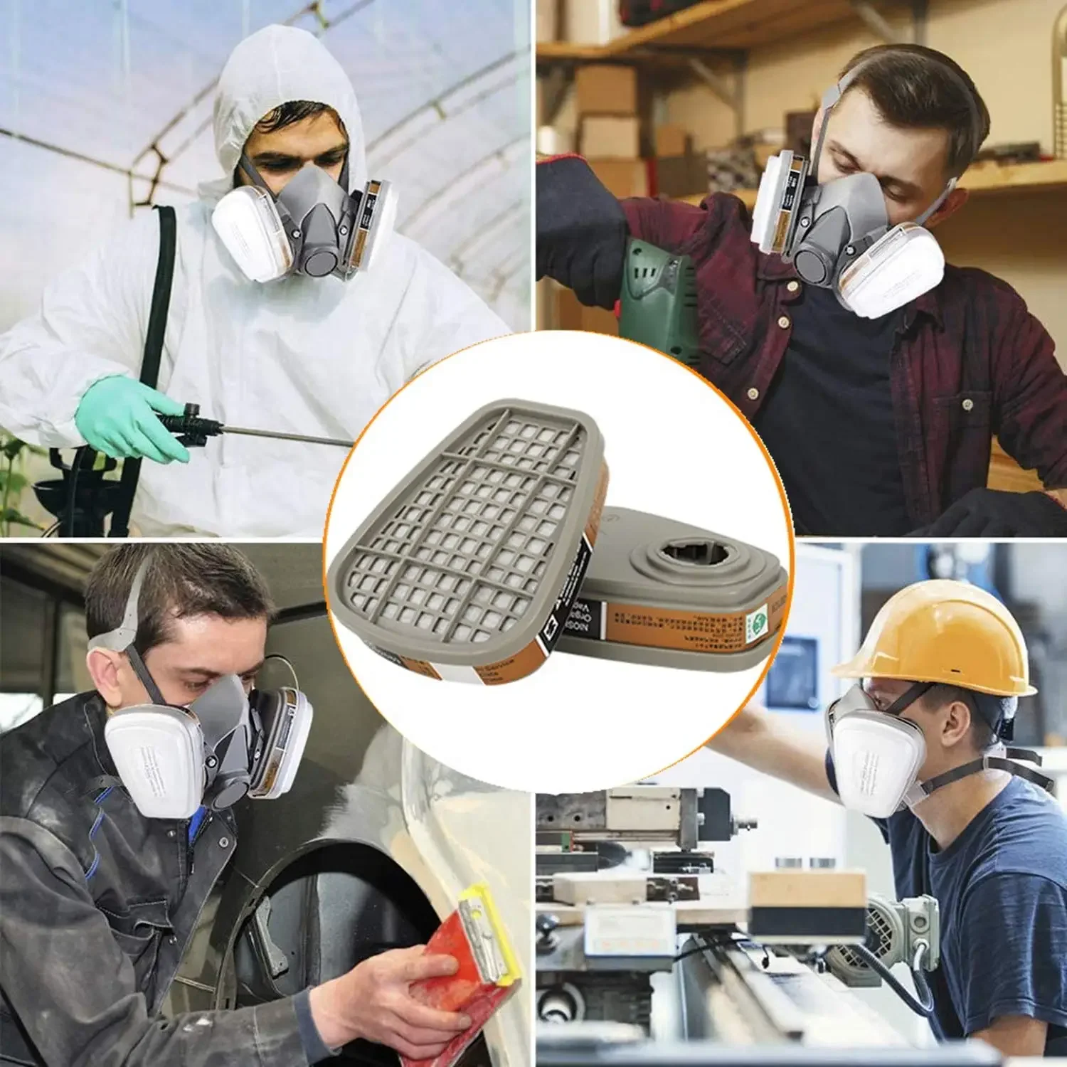 Lot de 16 Masques Réutilisables en Tissu Noir - Protection Quotidienne