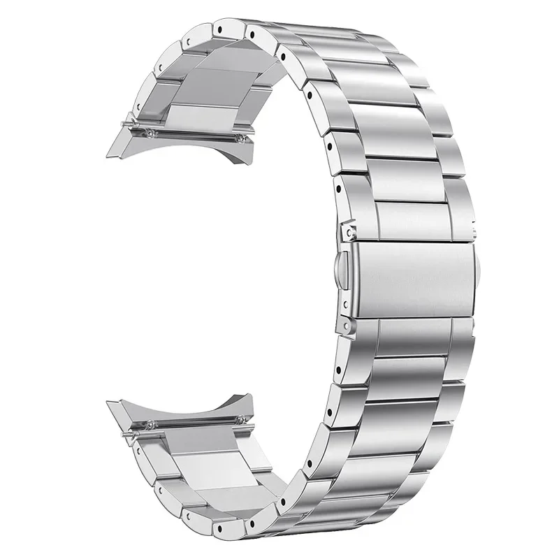 Sleek Stainless Steel Watch Band - No Gaps, 20mm Metal Bracelet