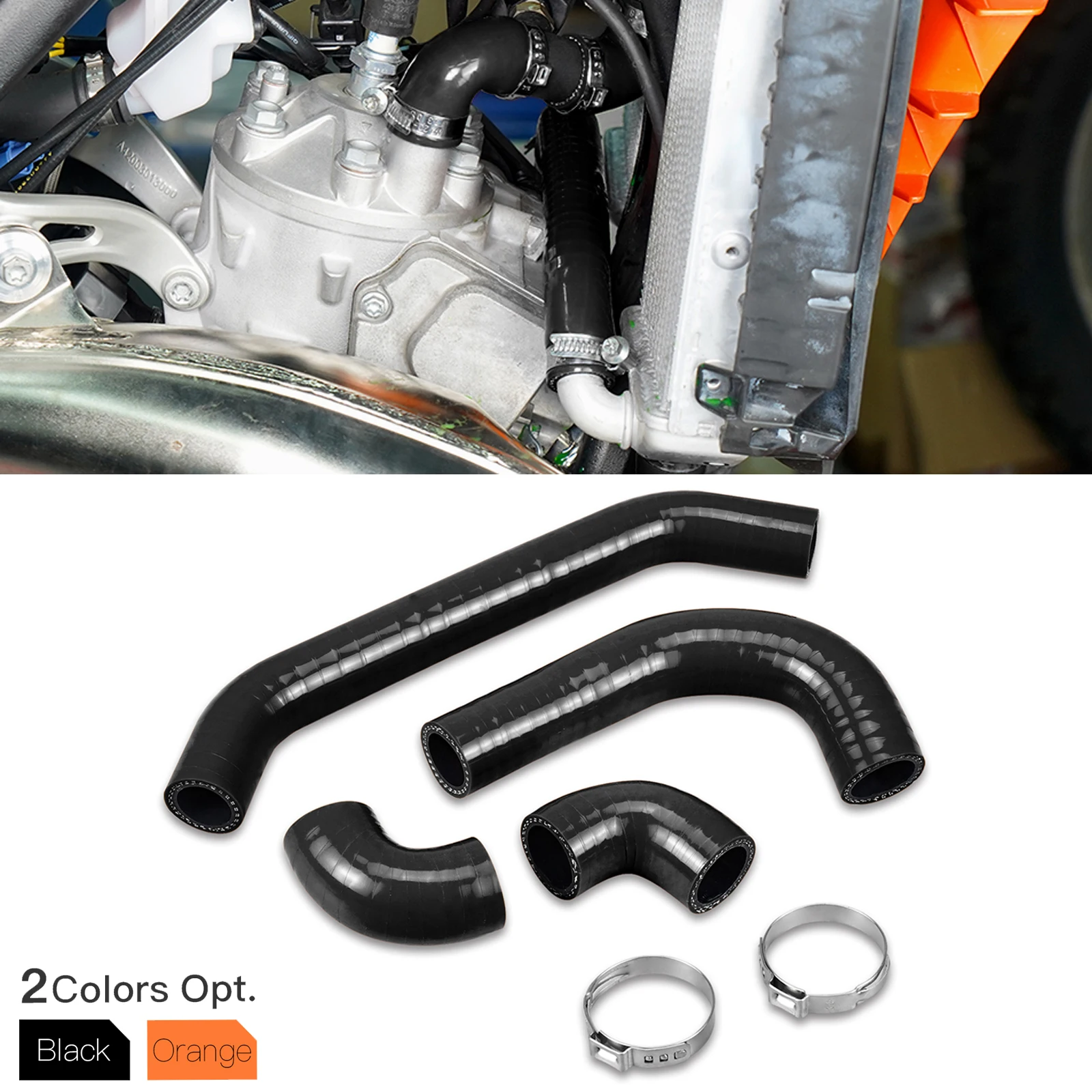 NICECNC Für Husqvarna 2024 TE 300 TE250 Silikon Kühler Kühlmittel Schlauch Klemmen Kit TX300 2023-2024 250 300 TE Für KTM EXC 300