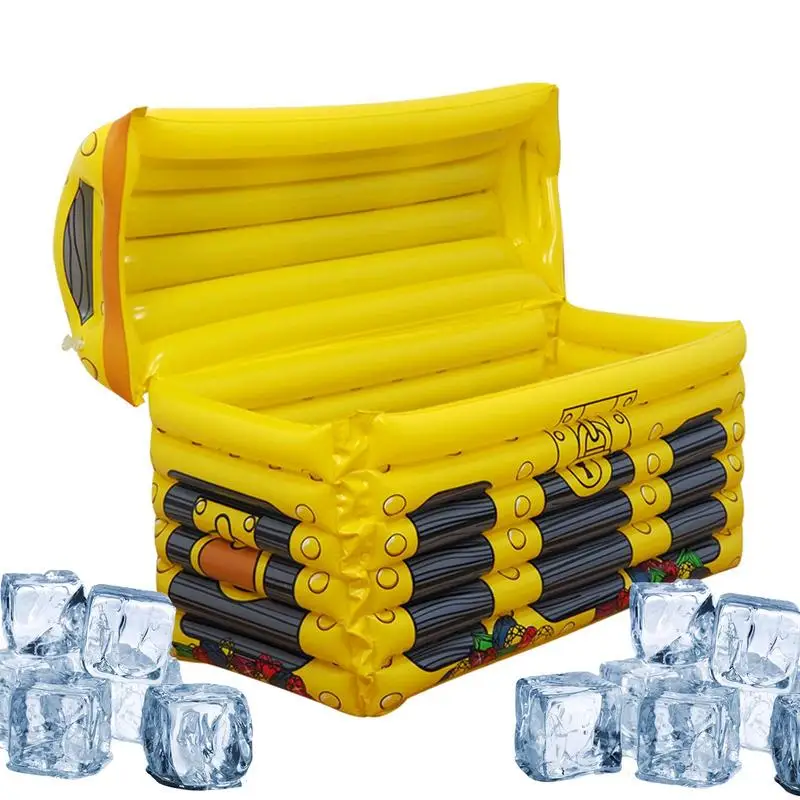 Indoor Outdoor Inflatable Ice Container PVC Beverage Cooler Treasure Box Multi-Purpose Bar Drinks Cool Leisure Supplies