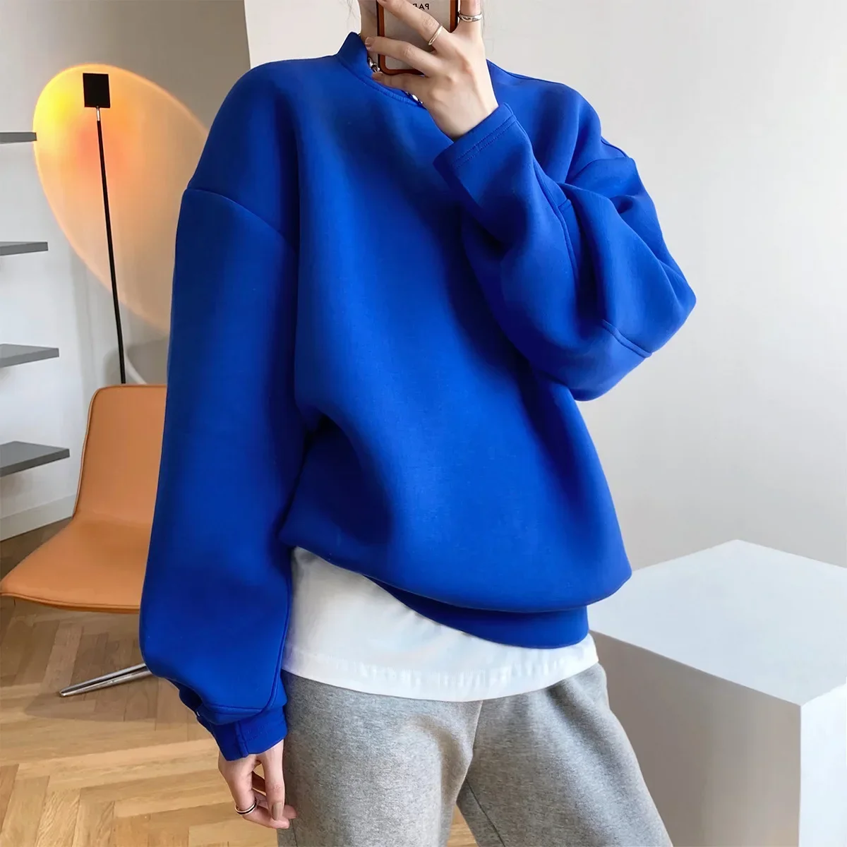 

Spring Woman Fashionable Space Cotton Sweater Women's Autumn and Winter Thin Design Loose Ins Lazy Wind Air Layer Top 2024 New