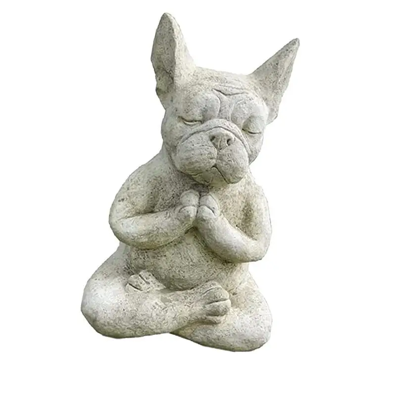 

Resin Meditation Dog Statue Yoga Pose Sitting French Bulldog Statue Sitting Sculptures Garden Decor Creative Meditation Figurine