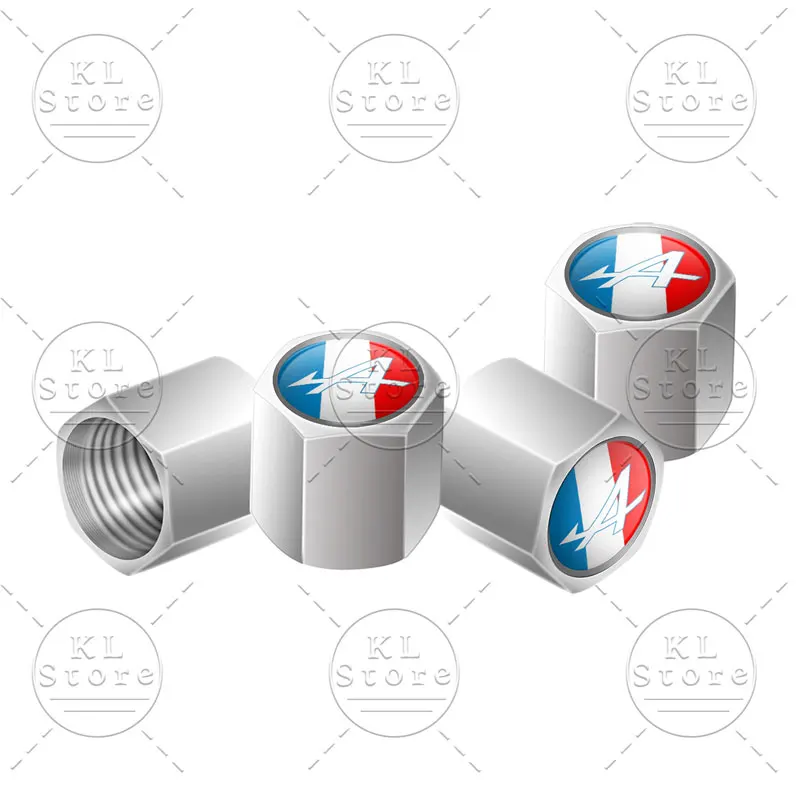 Alpine Logo 4-Piece Metal Car Valve Caps