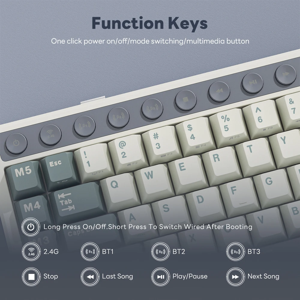 RK ROYAL KLUDGE M70 Customization Keys Gaming Keyboard Gasket