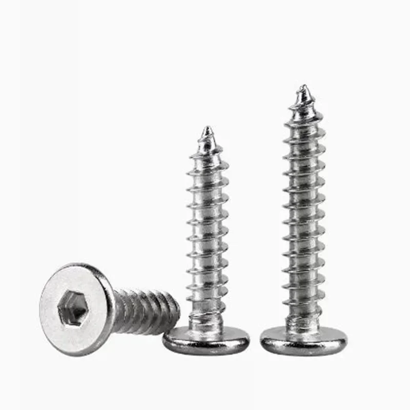 Allen hexagon screw M2 M2.3 M2.6 M3 M4 M5 M6 CA Large Flat Thin Wafer Head Self Tapping Wood 304 Stainless Steel