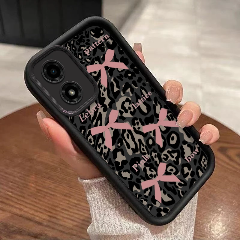Leopard Print Bow Sky Eye Phone Case - Stylish Protective Cover