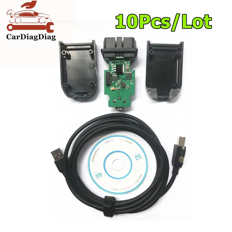 10 Pz/Lotto Per Vag Com V23.3.0 Obd2 Scanner Vagcom Per Strumento Diagnostico Automatico Per Auto Atmega162 + 16 V8 + Ft232Rq
