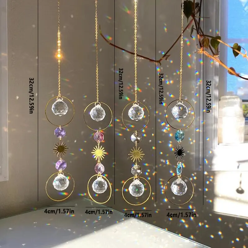 Crystal Hanging Decoration 1pc Artificial Crystal Wall Hanging Suitable For Weddings And Outdoors Sun Catcher Decorative Light And Shadow Wind Chime Pendant