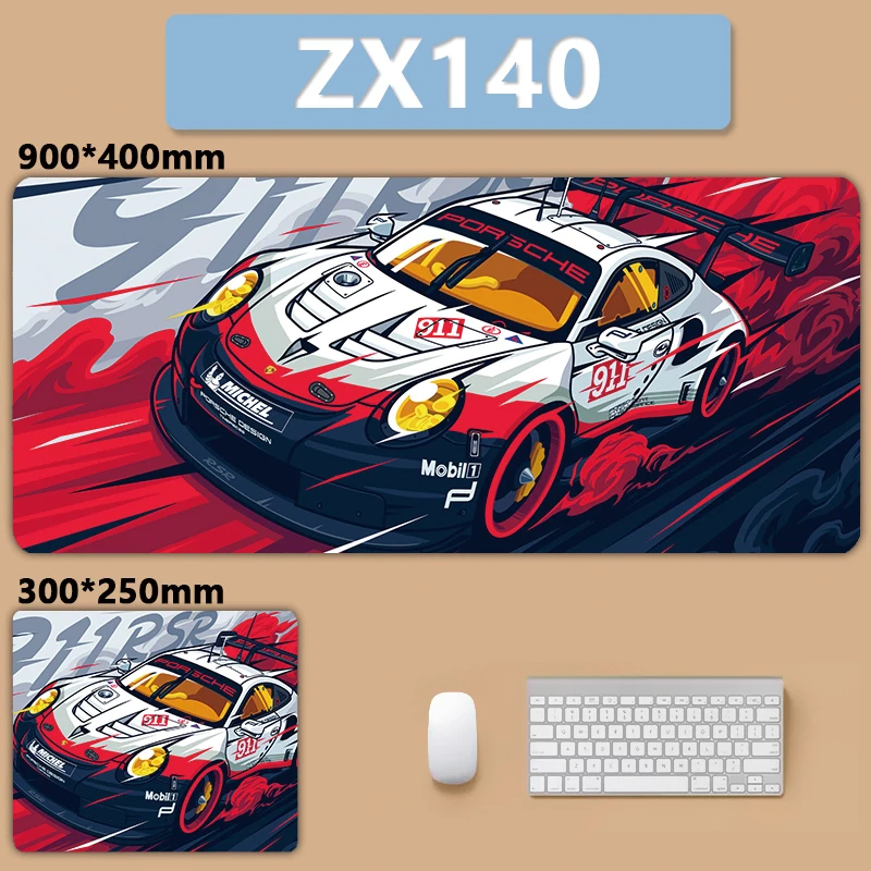 thumbnail image 1 of Alfombrilla de ratón XXL para coche de carreras, deportes de Rally, deriva de velocidad, GTR, coche de carreras, ordenador grande, portátil, teclado antideslizante, alfombrilla de escritorio, 1 of 5