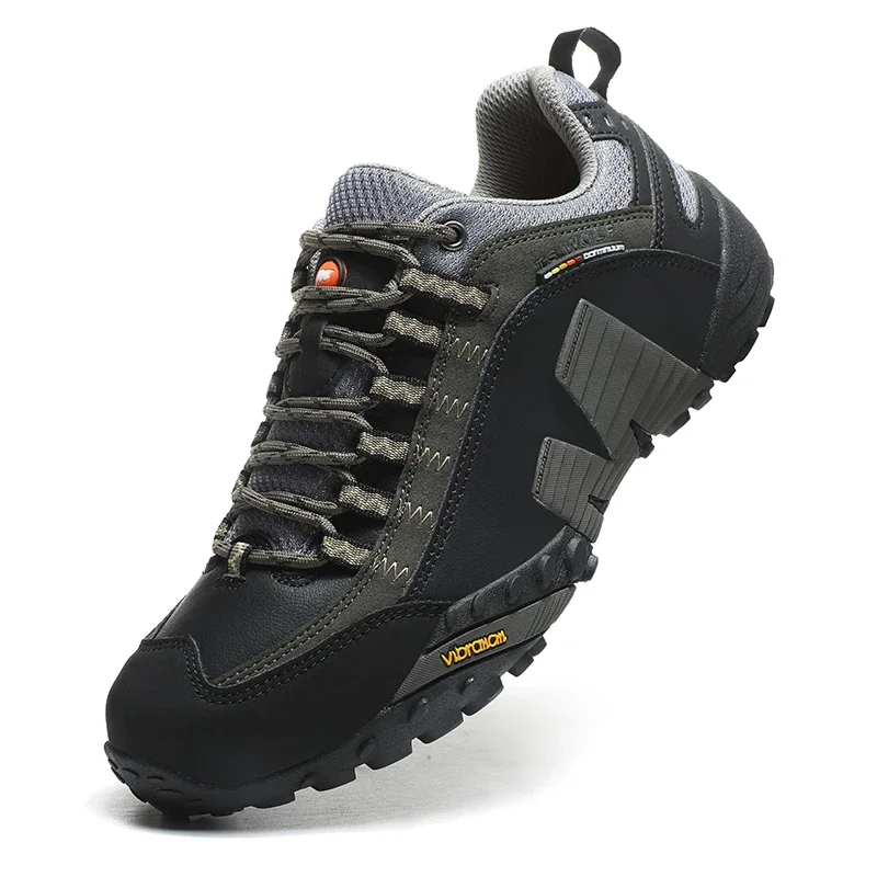

Men Hiking Shoes Outdoor Combat Motocycle Boots Lace Up Wear-resistant Breathable Climbing Trekking Hunting Mountain Sport Soft