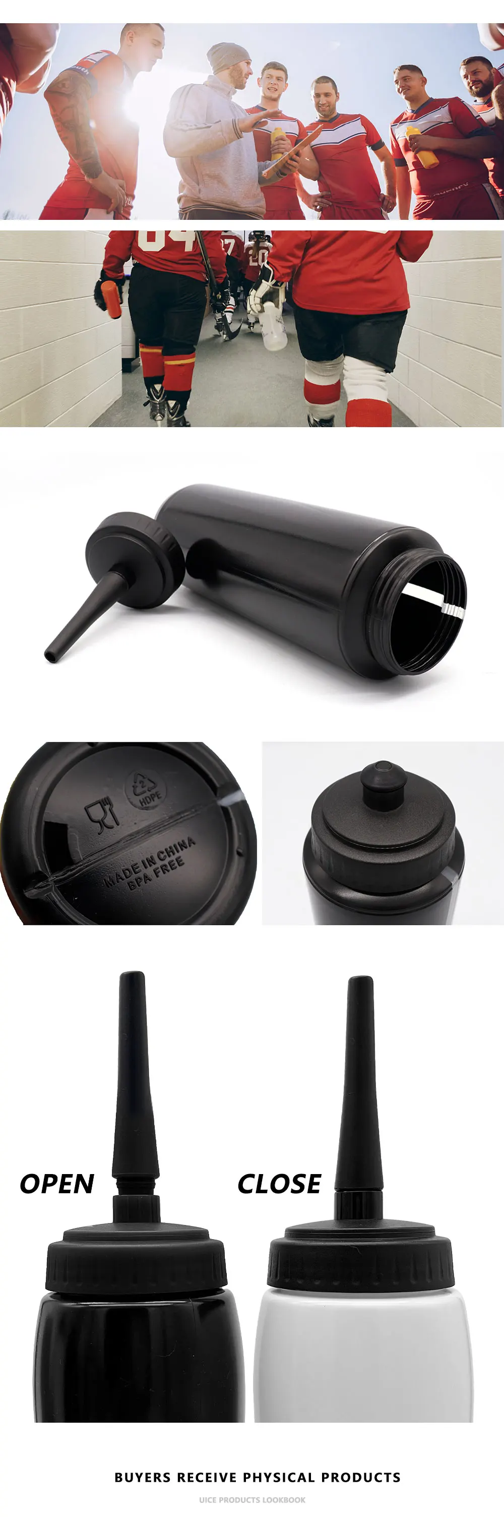 Description Picture 4 of itemIce Hockey Water Bottle 1000ML Ice Hockey Accessories Sport Bottle BPA Free Hockey Equipment Football Lacrosse Bottle Sport Gear