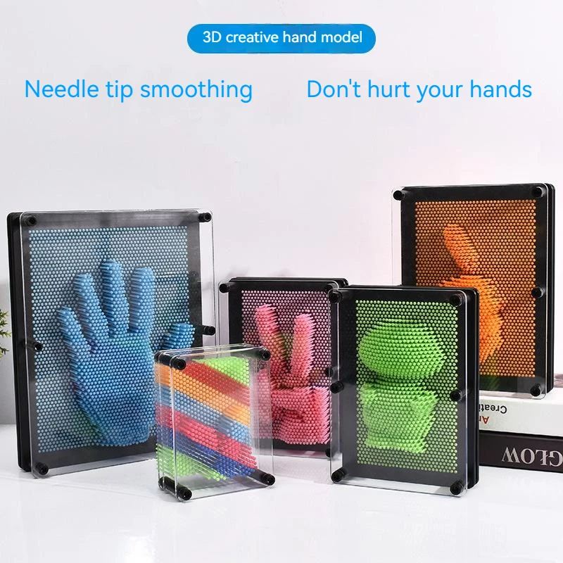 

3d Clone Hand Model Variable Needle Drawing Three-dimensional Needle Carving Drawing Square Plastic Handprint Children's Toy