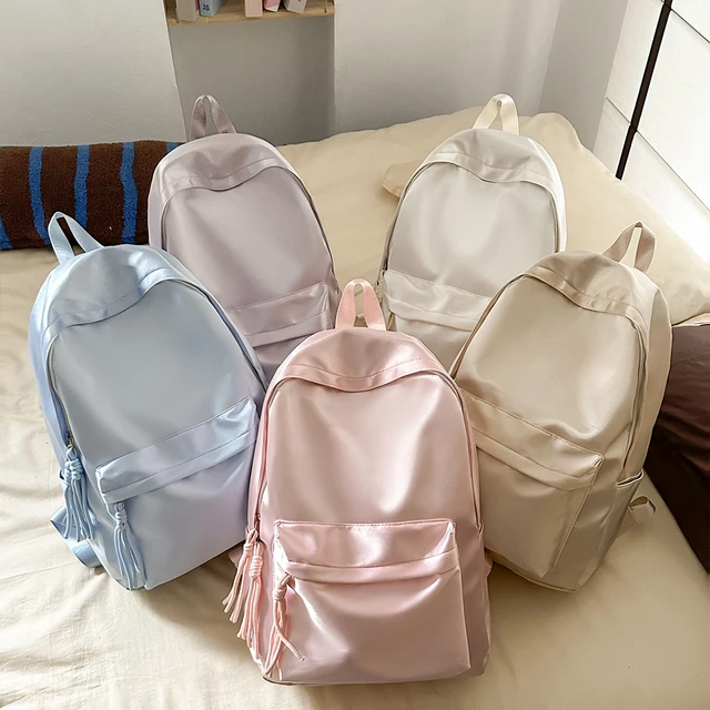 Backpack for College Students, High School, Large Capacity Travel Backpack, Solid Color, Simple Computer Backpack 3