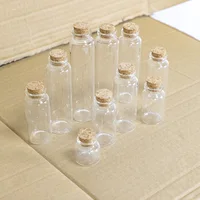 Mini Bottles with Cork Stopper 10ml 15ml 20ml 25ml 30ml 40ml 50ml 60ml Glass Jars Idea for Wedding Small Empty Bottle Gift 6pcs 1