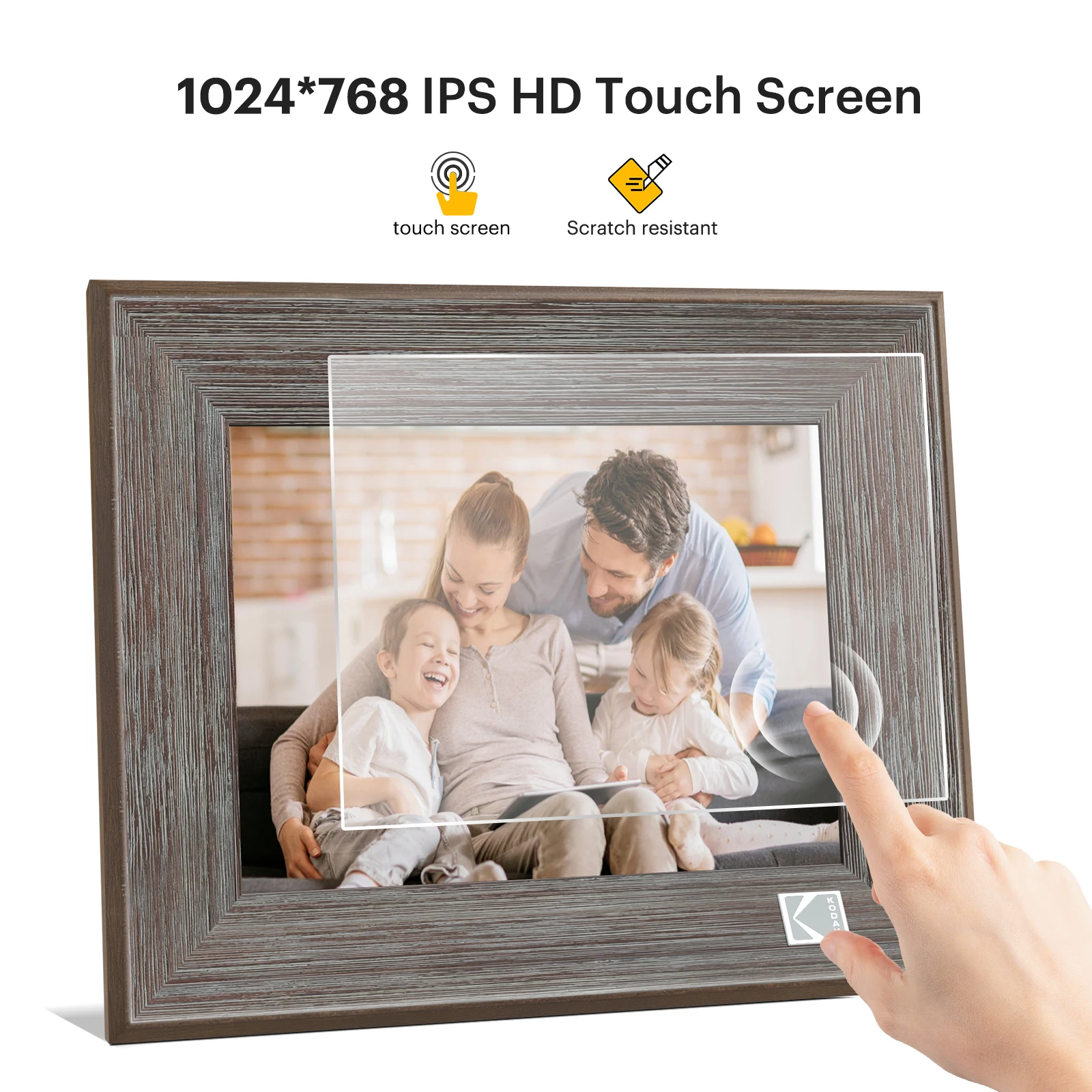 Kodak 8 Inch Digital Photo Frame 1024*768 IPS Touch Screen 16GB Memory Smart Electronic Album APP Control With Detachable Holder