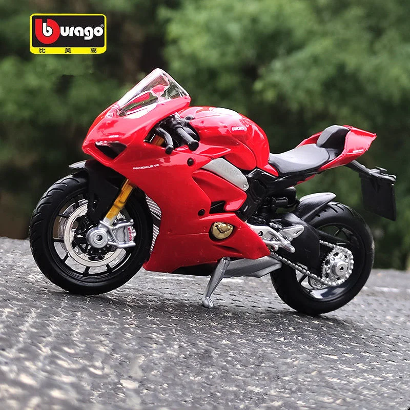 

Модель гоночного мотоцикла Ducati Panigale V4 Bburago 1:18 из сплава, модель литая металлическая уличная модель мотоцикла, имитация, детская игрушка в подарок