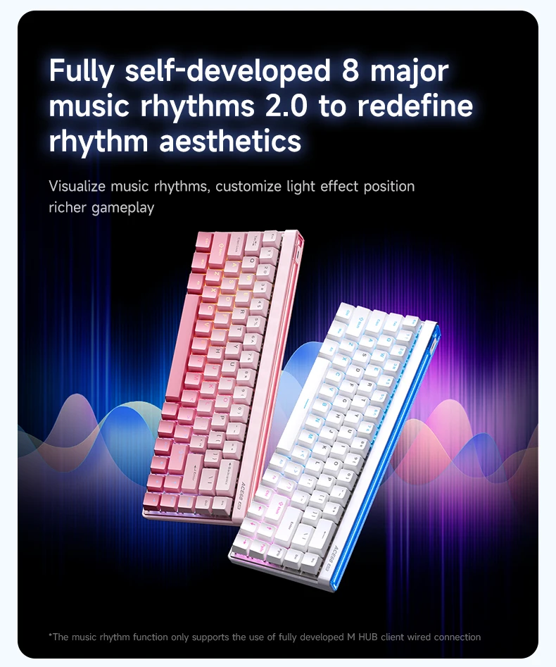 MCHOSE Ace 68 Air Magnetic Axis Mechanical Keyboard Wired Low Latency Customized HotSwap GASKET RGB 8KHz 0.1MS RT 0.01mm E-sport