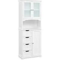 ตู้เก็บของสูง 65.5 นิ้ว ตู้ครัวมีประตูกระจก ตู้ตั้งพื้นแบบอิสระ 1