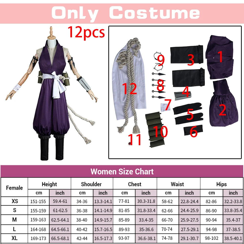 2023 Jigoku Raku Hell's Paradise Anime Yuzuriha Cosplay Costume Wig  Carnival Party Women Christmas Halloween Purple Uniform - AliExpress