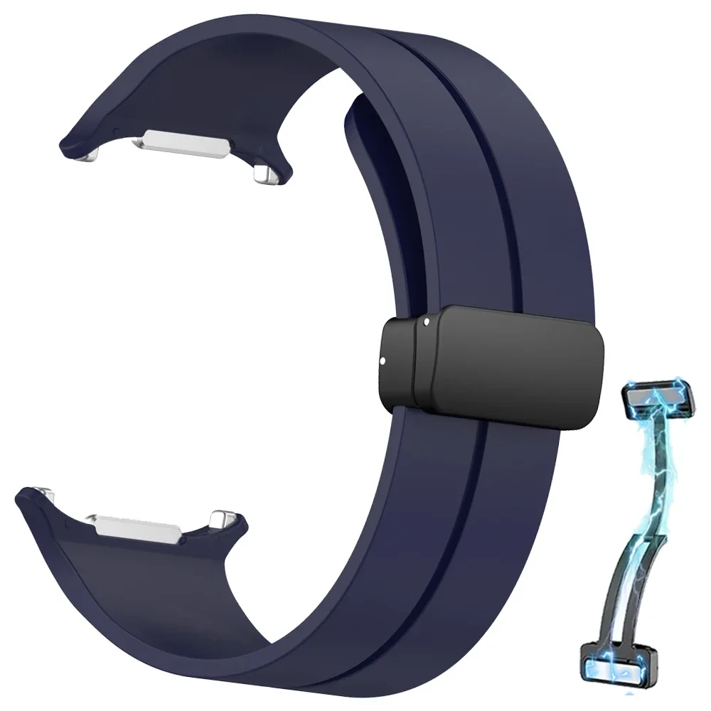 Magnetic Folding Buckle Silicone Strap Replacement Bracelet Watchband