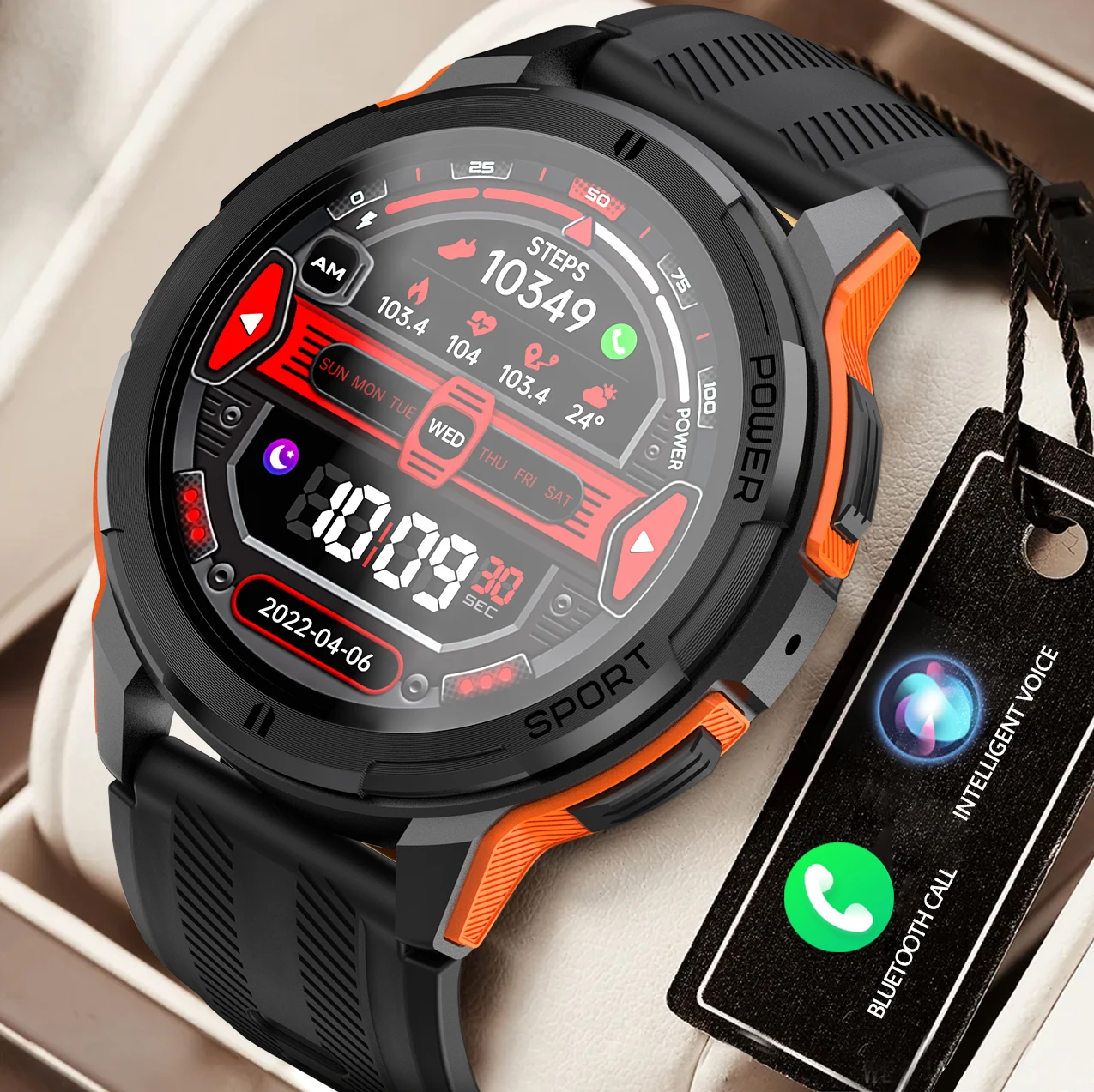 

Metal Case Weather Blood Oxygen Outdoor Three Protection Smart Watch 1.43-inch AMOLED HD Screen 10 meter Deep Waterproof Watch