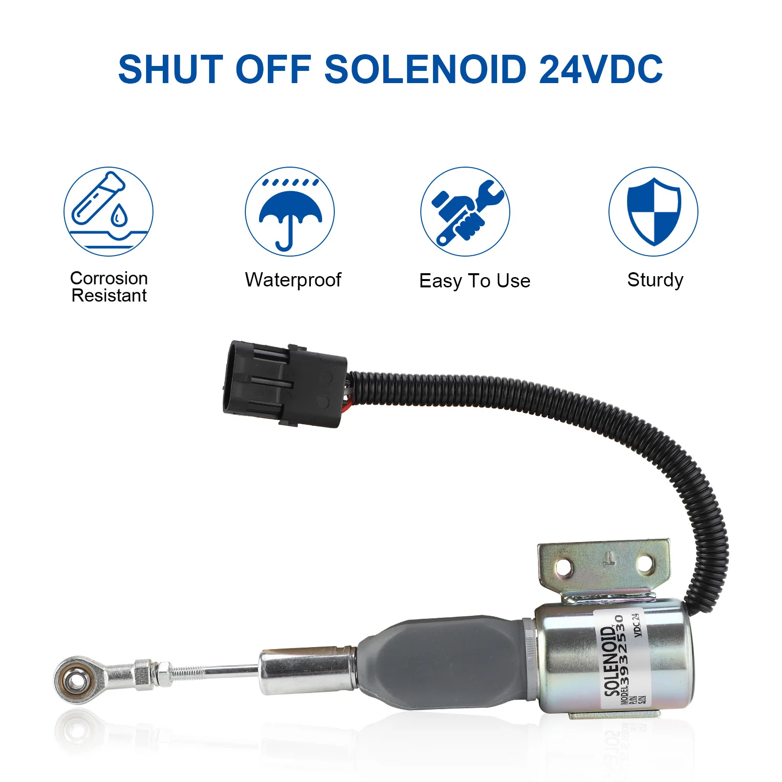 3932530 24V Diesel Engine Shut Off Valve Solenoid SA-4756-24 For Cummins 4BT 6BT5.9 Excavator Fuelsolenoid