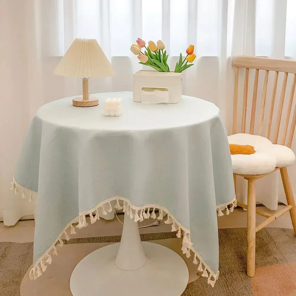 

Table cloth, milk tea colored tassel, book cloth, cotton and linen cloth, light and luxurious atmosphere LCZLing194