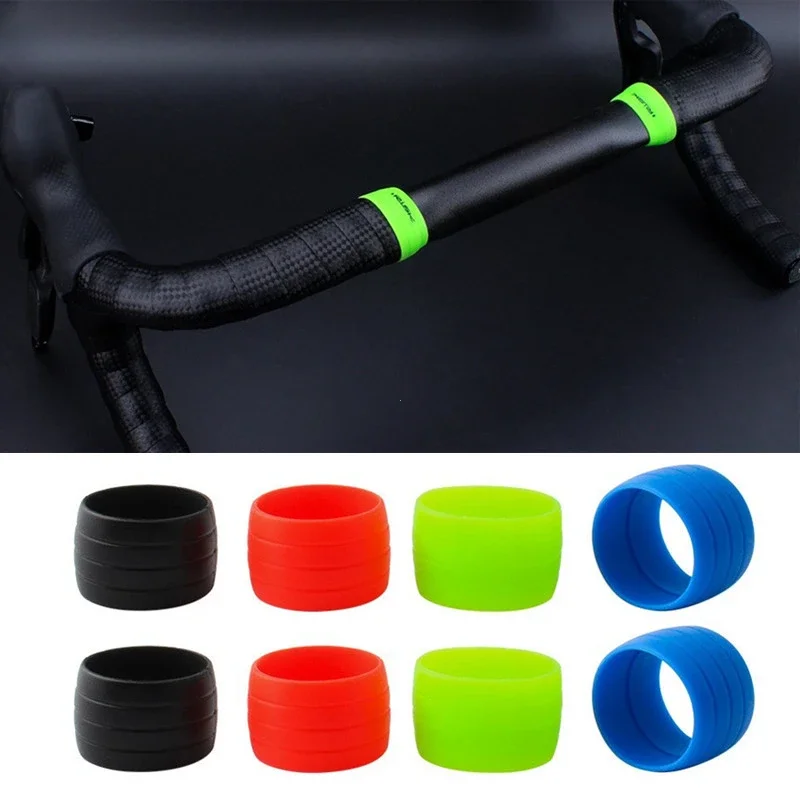 1Pair Road Bike Handlebar Tape plugs Anti-Skip Rubber Silicone Plug Bicycle Handlebar end Bar Tape Fixed Ring Waterproof Wear