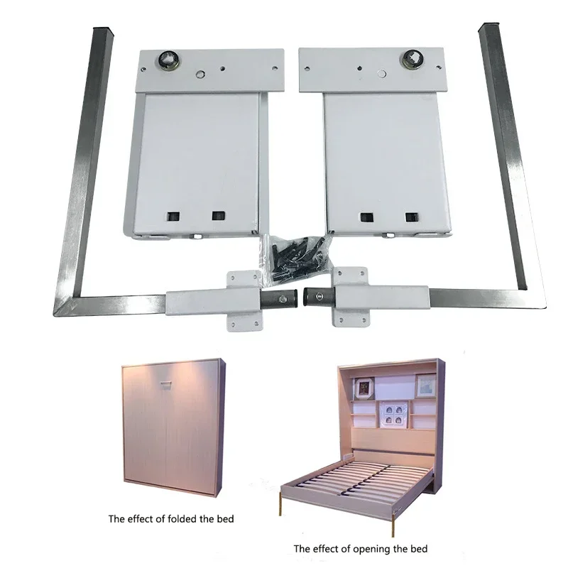 

DIY Murphy Bed Mechanism with 9 Bold Springs Hidden Bed Hardware Kits Fold Wall Bed Hinges Accessories For 1m-1.5m