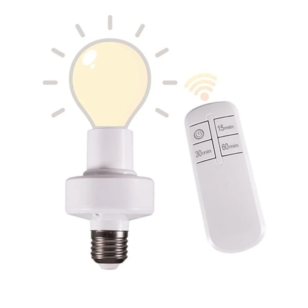 E27 lamp holder wireless remote control with 60min 30min 15min E27 110V / 220V power switch socket remote timing switch lights, lamp bulb holder, lamp holder, lamp base