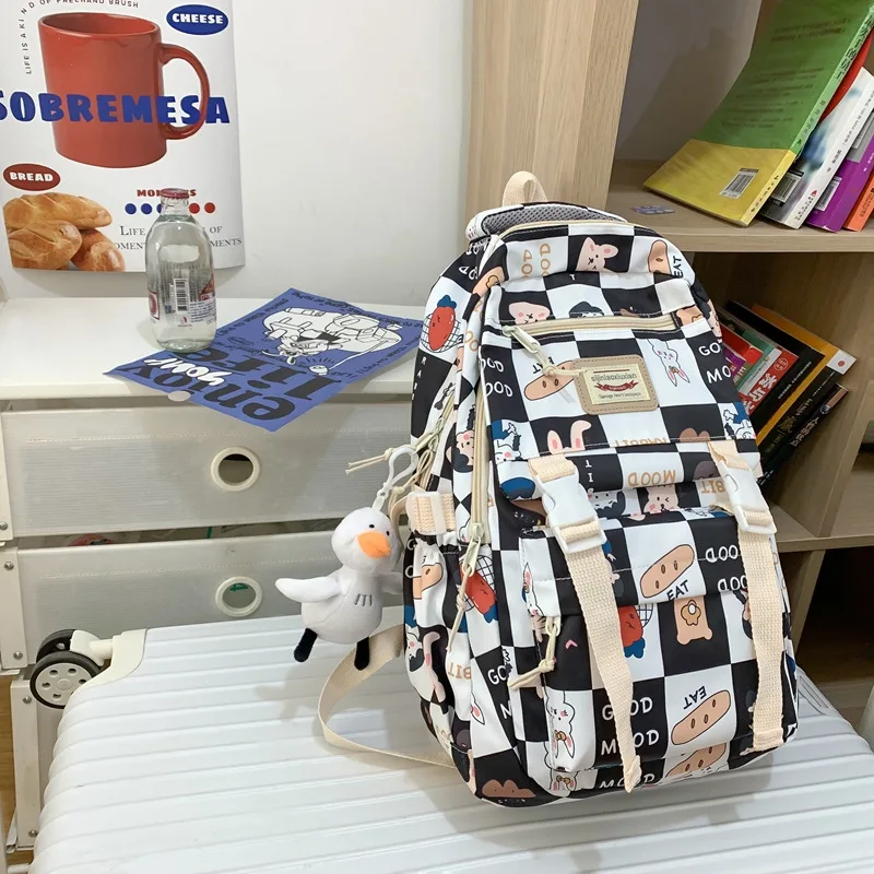 2023 Fresh Graffiti Style Girl Lovely Large Capacity Waterproof Multi-functional Backpack for Women Mochila Hot Selling